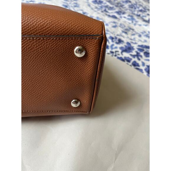 Coach Brown Mini Bag Pebbled Leather Charm - Picture 7 of 12